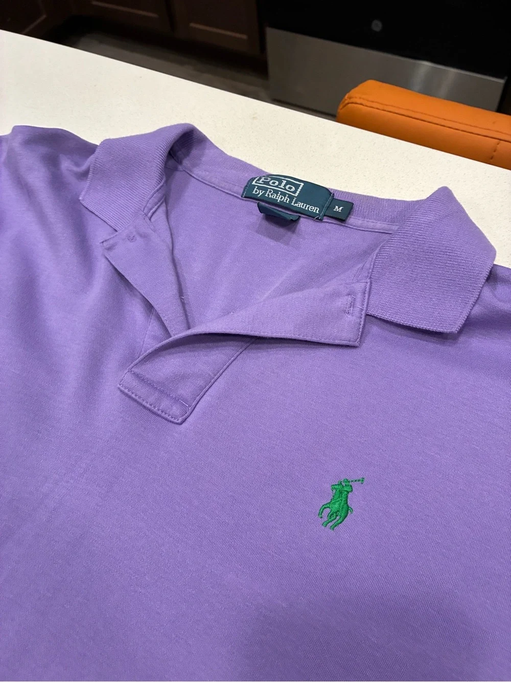 Ralph Lauren Men's Polo Shirt in Lavender with Green Pony